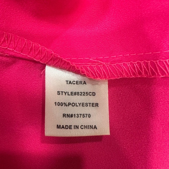 Tacera Sleeveless V Neck Shift Dress Hot Pink Relaxed Fit Womens Size Medium - Picture 10 of 14